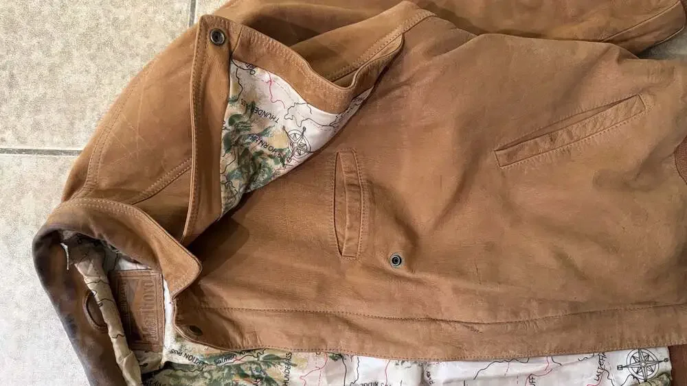 Vintage 90s Marlboro Adventure Team Brown Leather Jacket Size XL - Picture 3 of 4